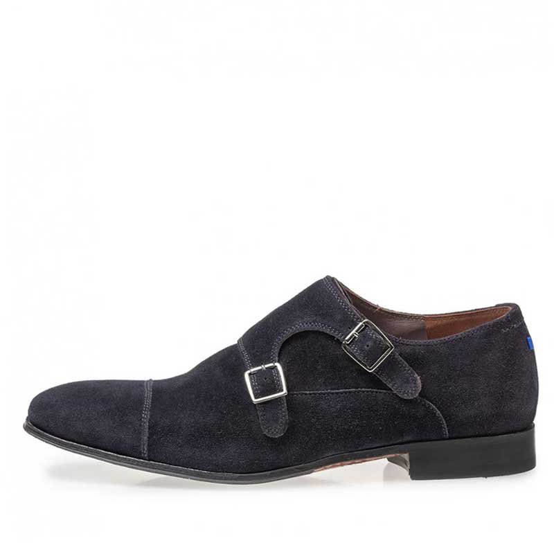 Floris van Bommel Double Monk Gilli Blue Suede