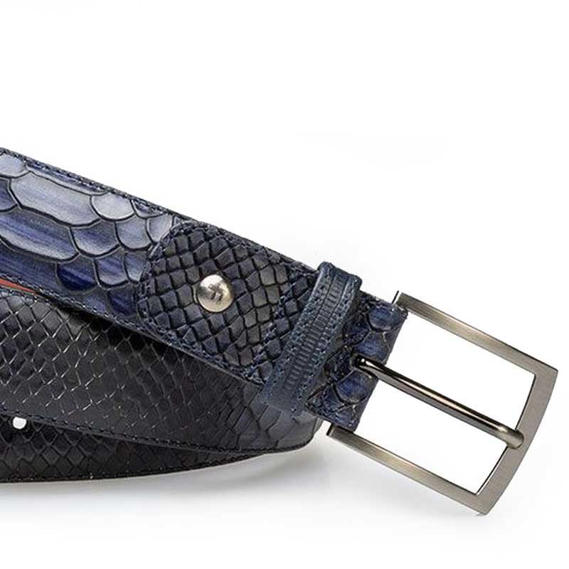Floris van Bommel Riem Blue Reptielprint