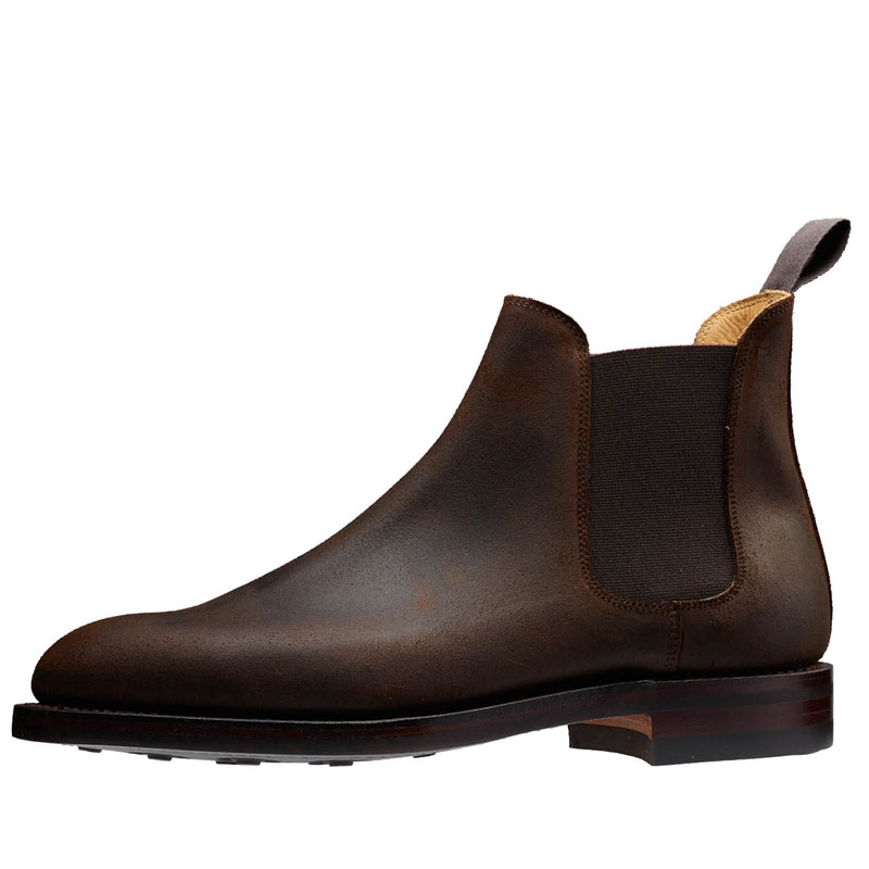 Crockett & Jones Chelseaboot Chelsea 5 Dark Brown Rough Out Suede 