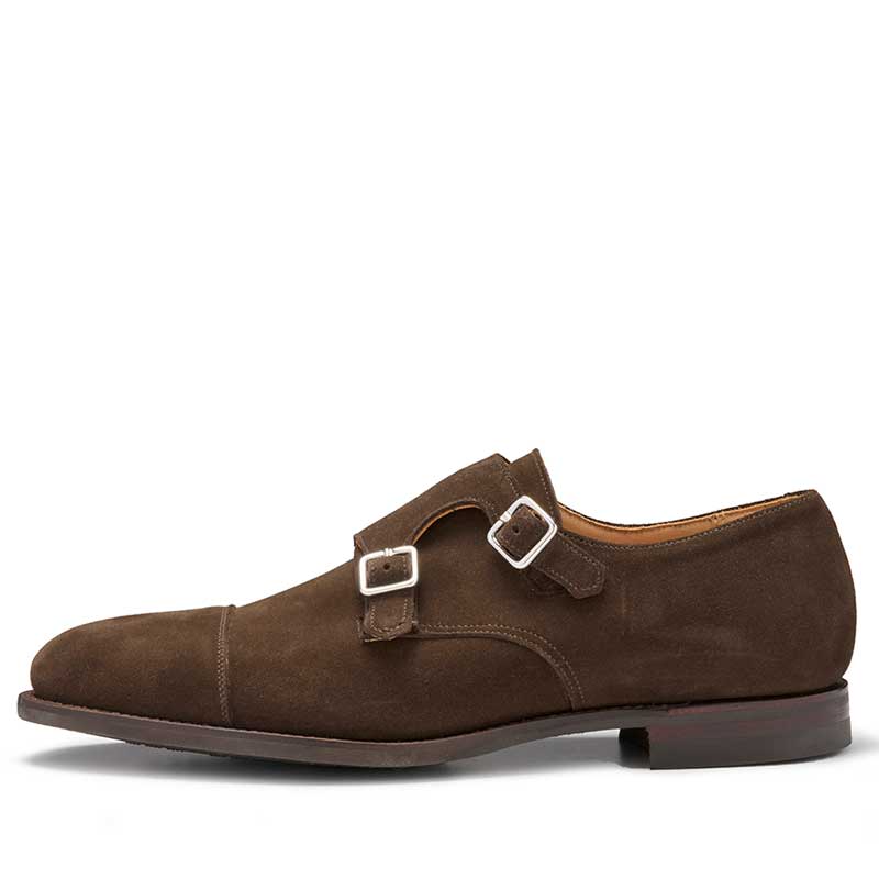 Crockett & Jones Gespschoen Lowndes 4 Dark Oak Suede