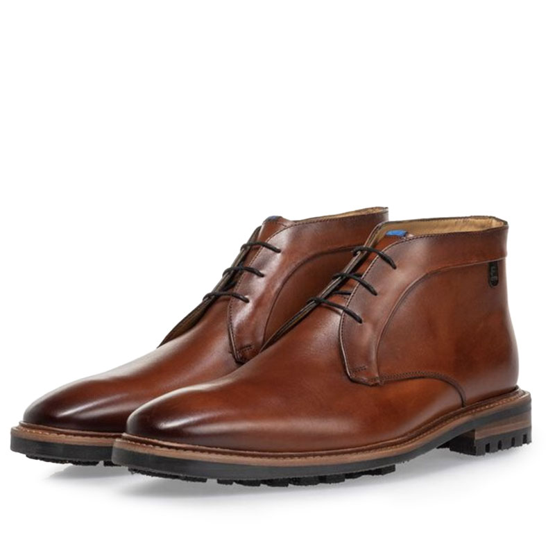 Floris van Bommel Veterboot Toppi Dark Cognac