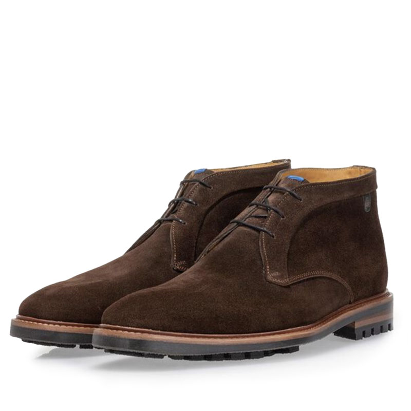 Floris van Bommel Veterboot Toppi Dark Brown Suede H