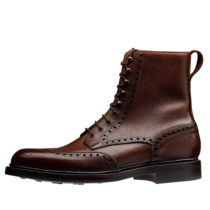 Crockett & Jones Veterboot Islay Dark Brown Scotch Grain