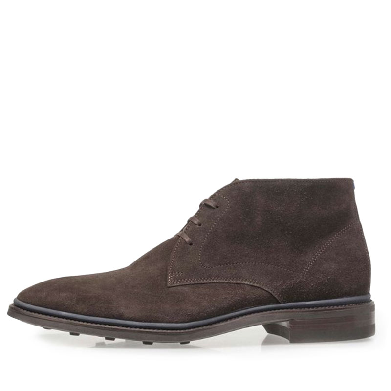 Floris van Bommel Veterboot Bumpi Dark Brown Suede