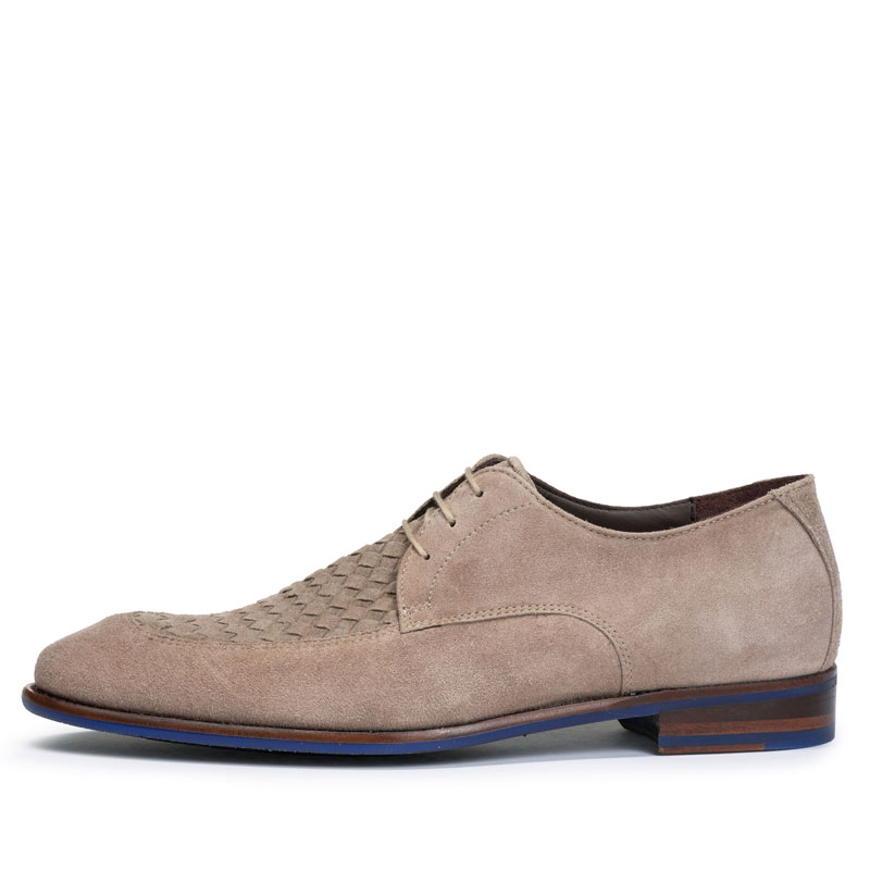 Floris van Bommel Veterschoen De Stapper Light Brown Suede 