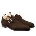 Crockett & Jones Gespschoen Monkton Dark Brown Calf Suède 